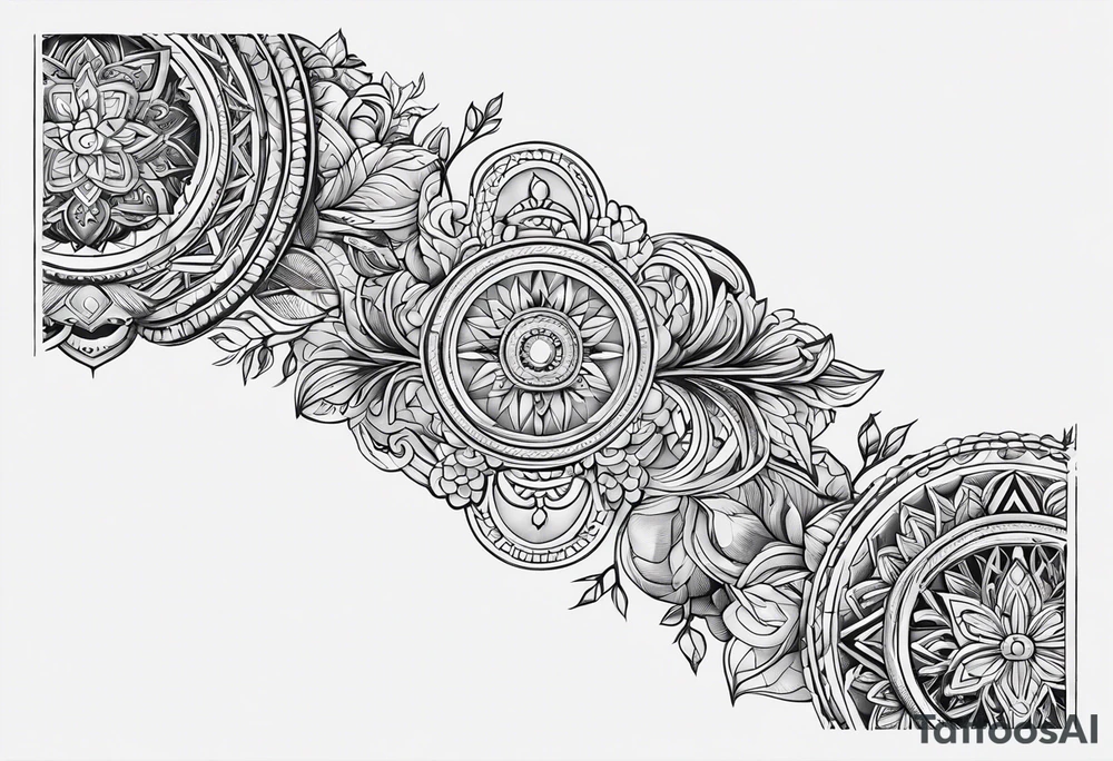 Thin line of a Nordic chain that surrounds the forearm, tattoo idea