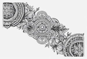 Thin line of a Nordic chain that surrounds the forearm, tattoo idea