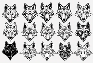 simple wolf head from zelda twilight princess tattoo idea