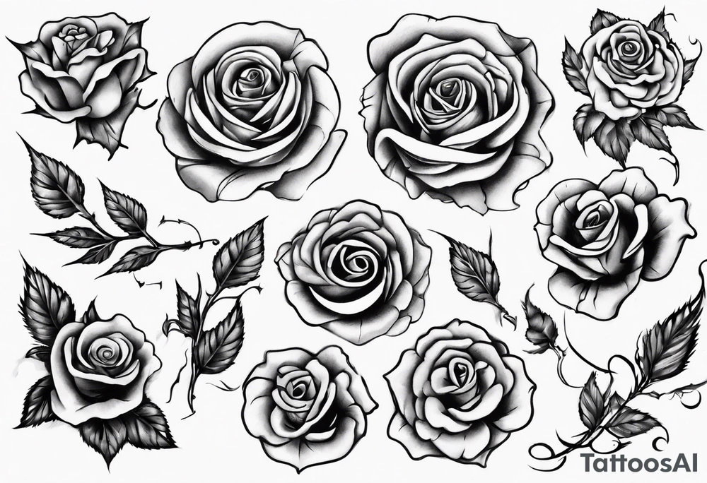 music around rose tattoo idea
