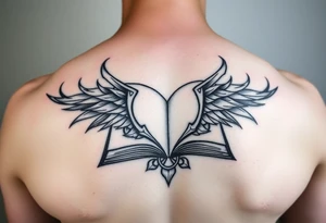 tribal open book tattoo idea