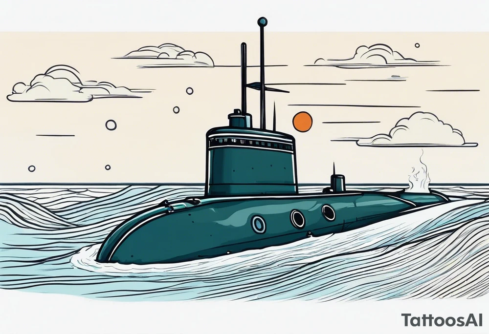 modern submarine surfacing slight left turn tattoo idea modern submarine surfacing slight left turn tattoo idea