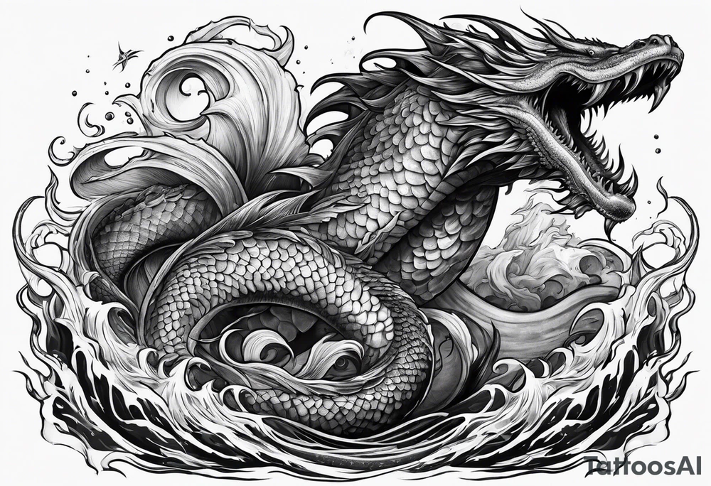 Sea monsters tattoo idea