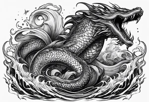 Sea monsters tattoo idea