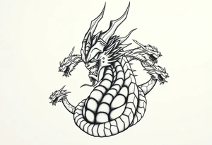 Shenron with 7 dragon balls tattoo idea