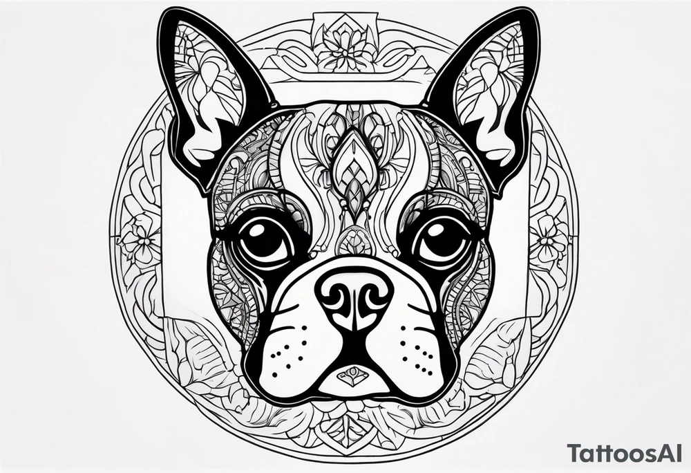 boston terrier tattoo idea