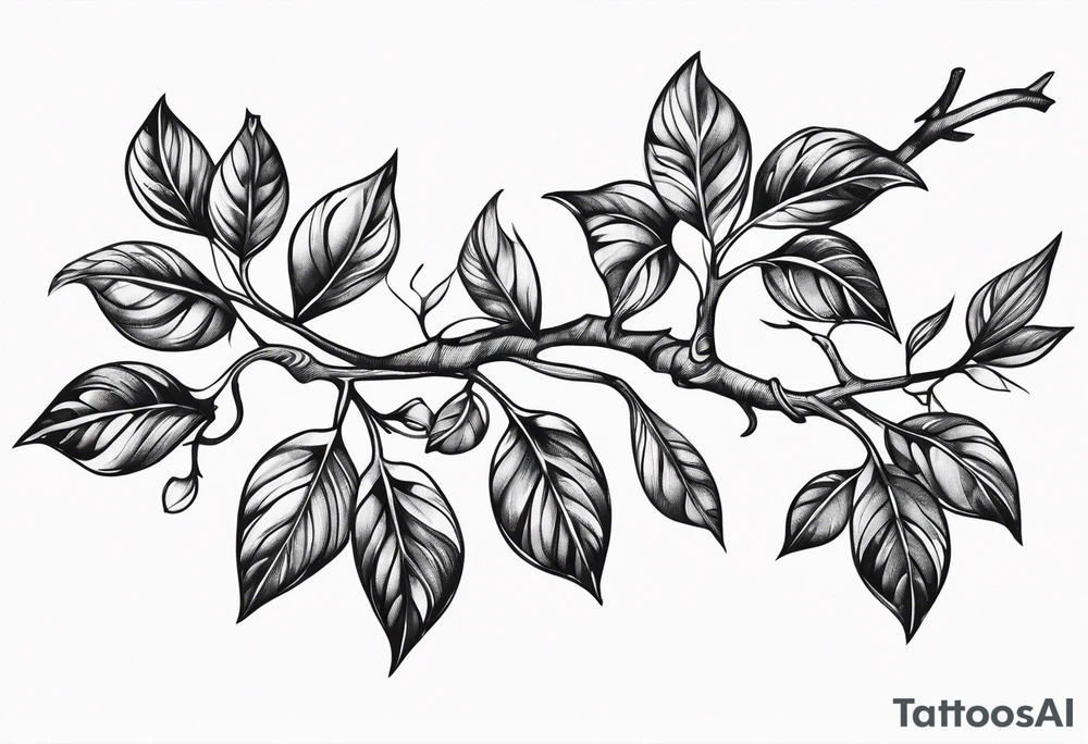 Vine branch long tattoo idea