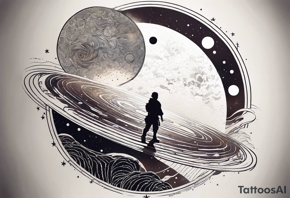 Man,solar, planet space tattoo idea
