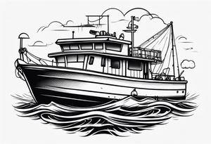 No alibi on the back of a fishing boat tattoo idea