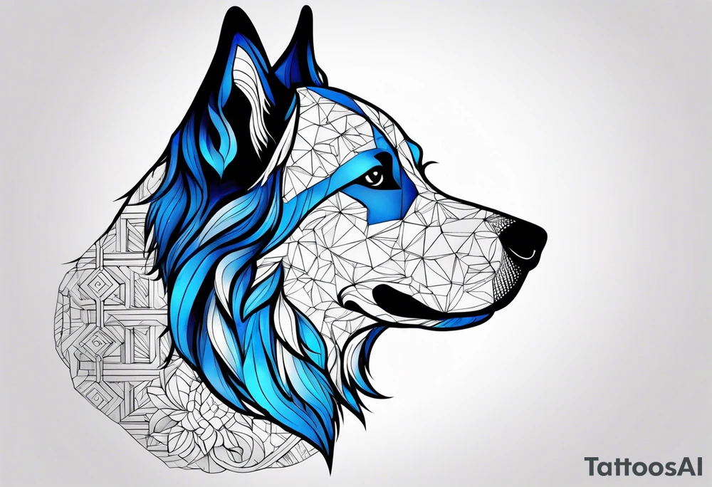 Dog blue tattoo idea