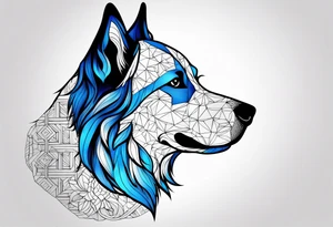 Dog blue tattoo idea
