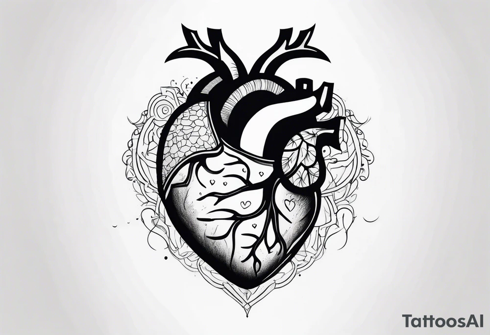 human heart tattoo idea