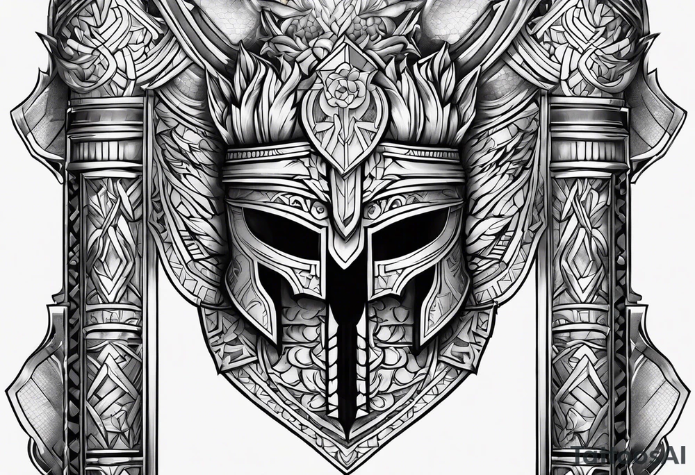 Gladiator shin armor tattoo idea