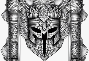 Gladiator shin armor tattoo idea