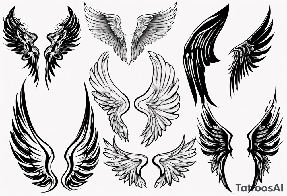 single angel wing tattoo idea