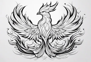 The phoenix enveloped in flames, tattoo idea