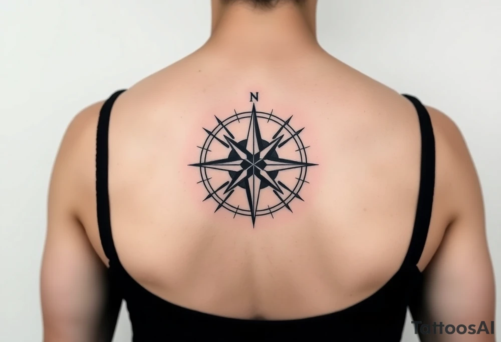 Double layered Compass rose tattoo idea