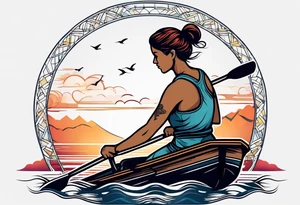 rower silhouette tattoo idea
