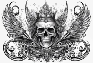 trident in fire tattoo idea