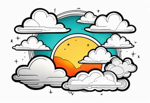 CLOUDS WITH SUN tattoo idea