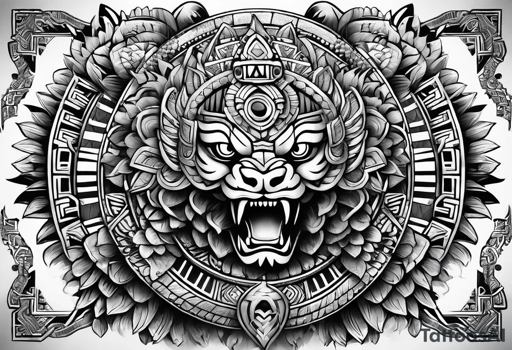 Aztec,  Quetzacoatl, sleeve tattoo idea