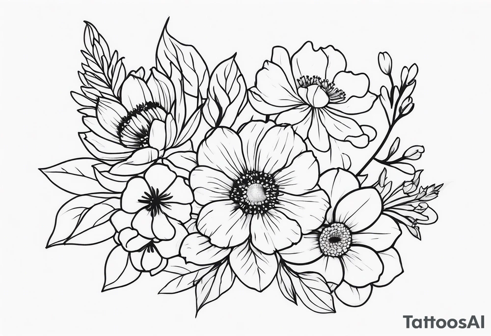 birth flowers tattoo idea