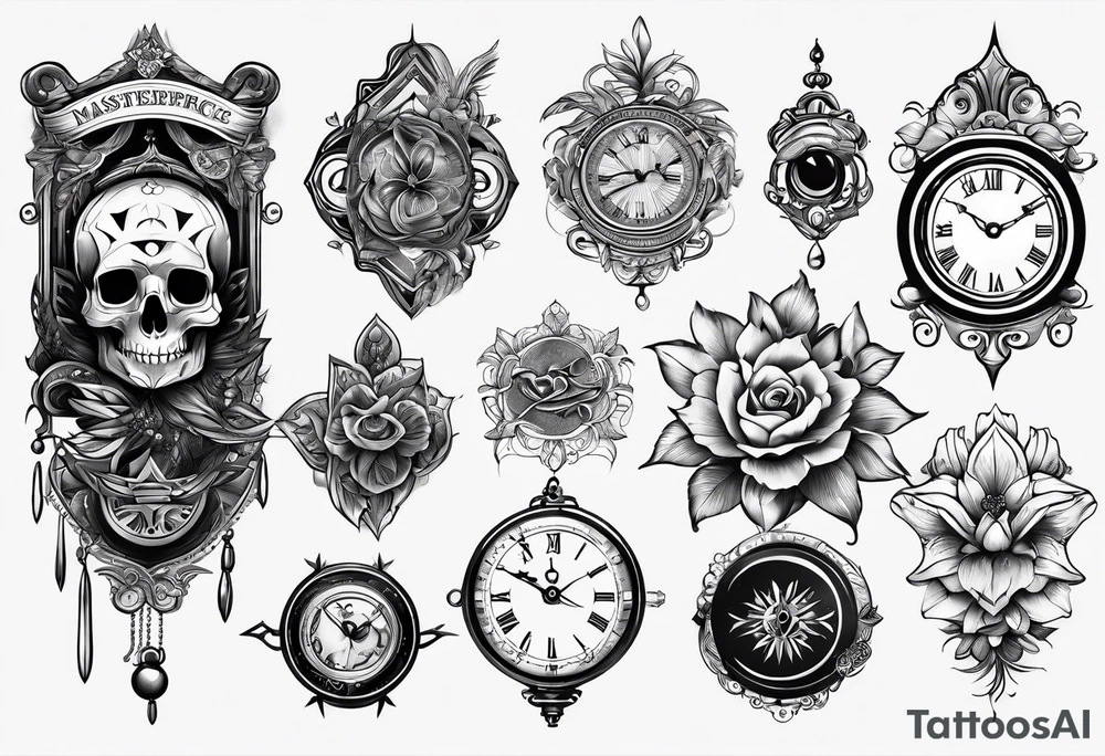 Simple tattoo combining elements of time, travel, and direction. tattoo idea