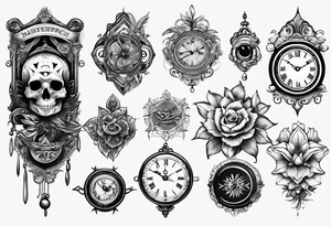 Simple tattoo combining elements of time, travel, and direction. tattoo idea