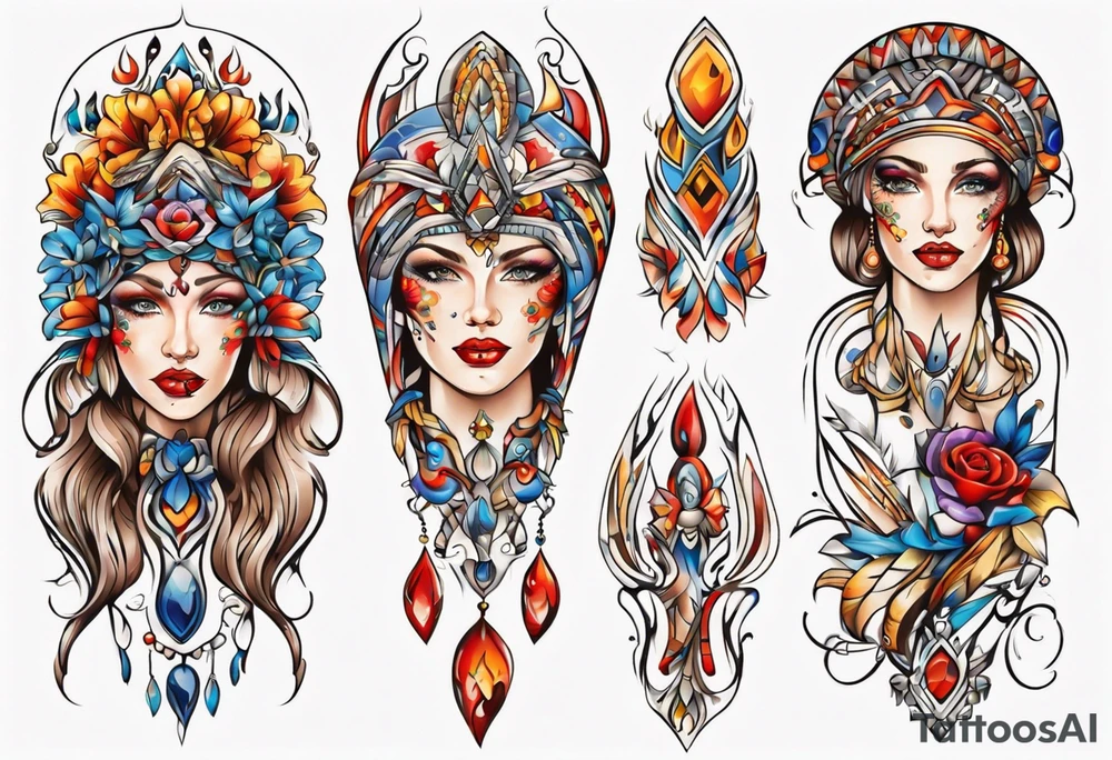 Beautiful Ukrainian Woman Forward tattoo idea