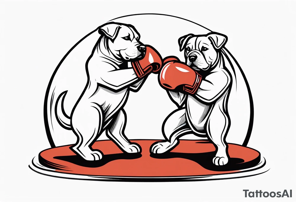 Dog boxing coach tattoo idea