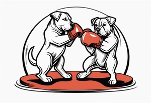 Dog boxing coach tattoo idea
