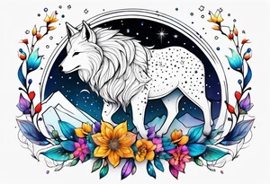 Constellation, animal snow , géométric , flower tattoo idea