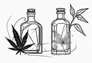 Broken glass and weed tattoo idea