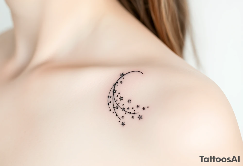 Cascade of stars swirl tattoo idea