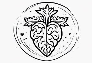 Brain, heart, love, abstract, symbolism, perseverance, crown, heart break makes you strong, worth it tattoo idea