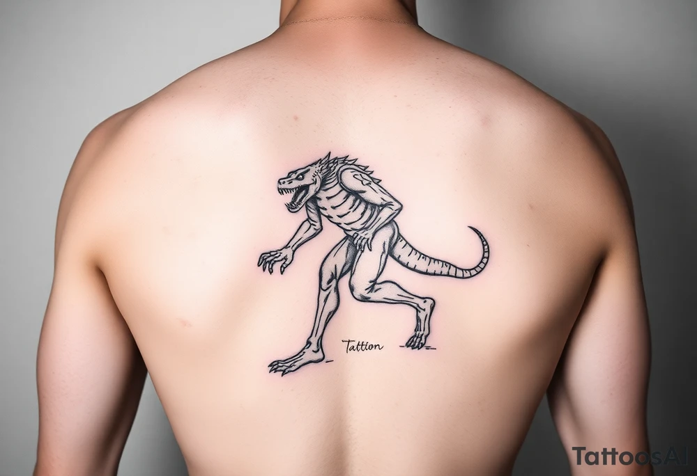 A giant walking with a snake tattoo idea