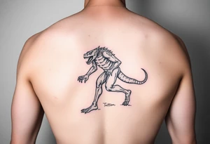 A giant walking with a snake tattoo idea