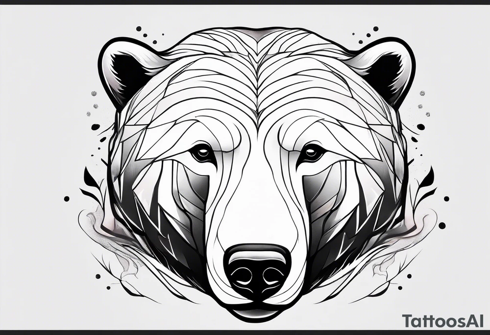 Polar bear in a minimalist but masculine 
 way tattoo idea