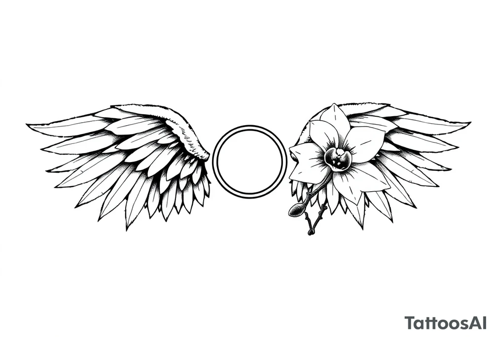 Wings with infinity loop inside and an orchid tattoo idea Wings with infinity loop inside and an orchid tattoo idea