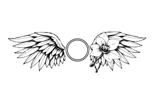 Wings with infinity loop inside and an orchid tattoo idea