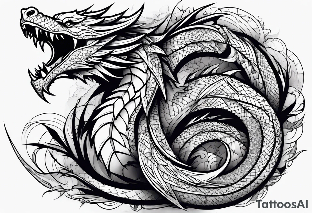 roaring dragons tattoo idea