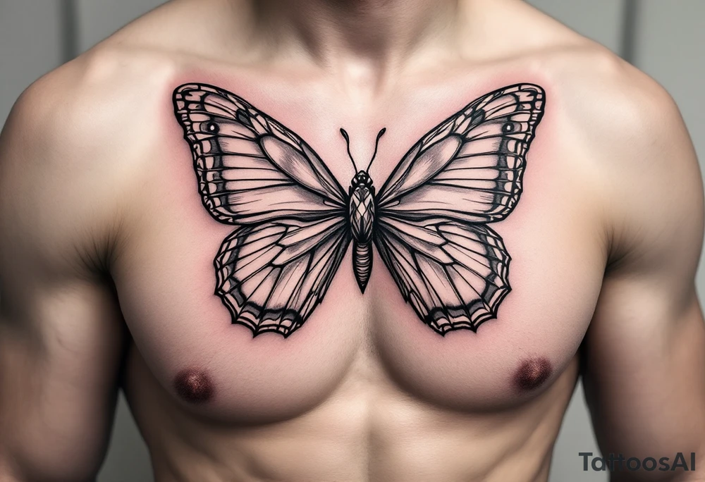 A bow tie that resembles a butterfly tattoo idea