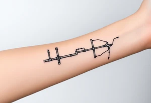 long System of pipes that transitions and transforms into veins of forearm tattoo idea