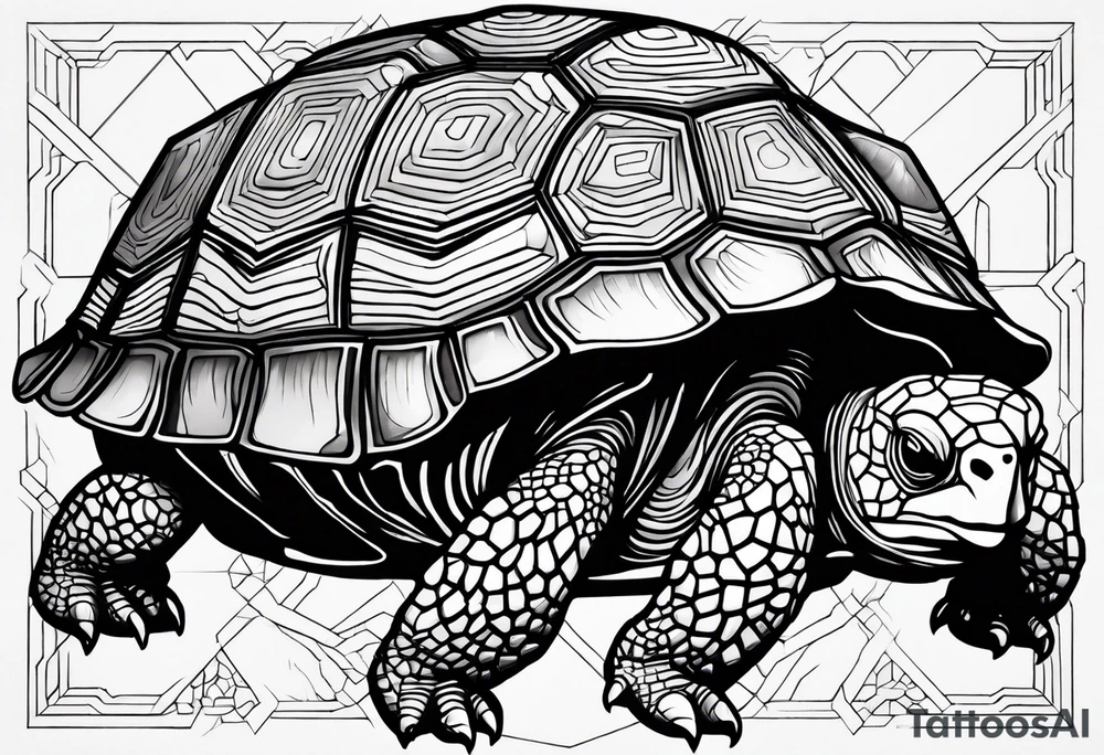 tortoise shell on knee cap tattoo idea