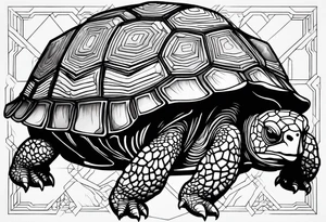 tortoise shell on knee cap tattoo idea