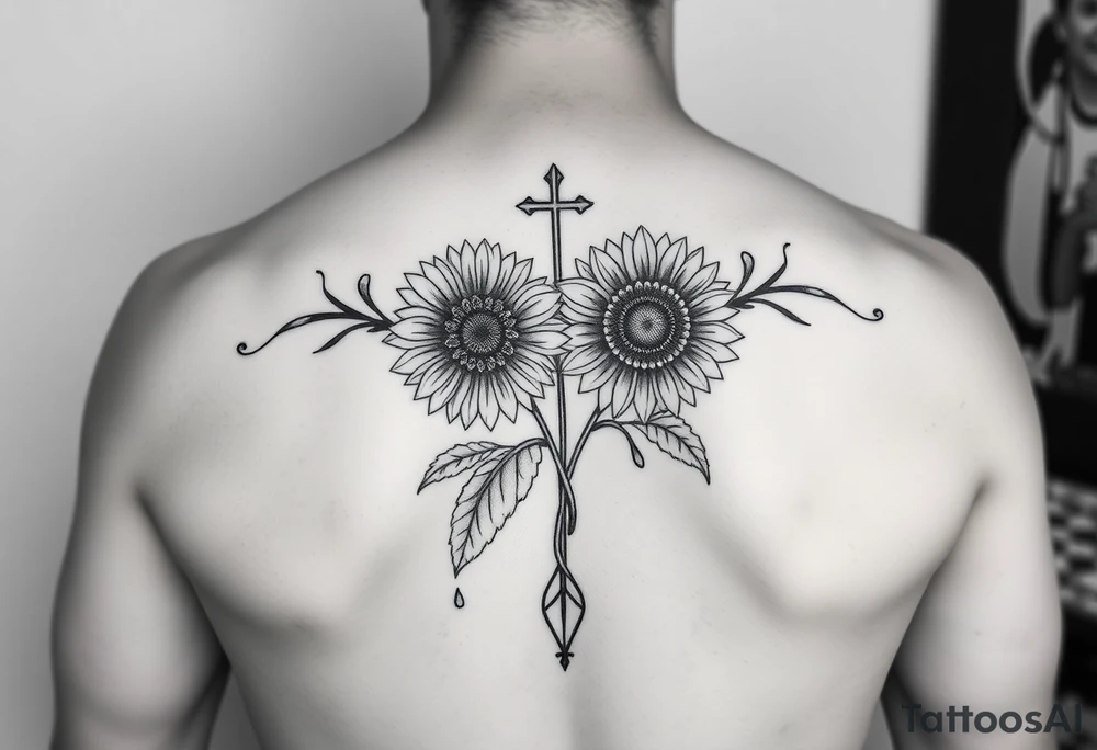 Design a sleeve tattoo about my life. I was born on January 1, 1992. My mom is my best friend and she loves sunflowers. My daddy passed in 2024 and he loved race cars and football. My papaw passed in 2022 and loved horses and bluegrass. My first dog was a boxer named Bonnie. I love to read. I am Christian. tattoo idea