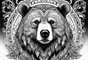 Bear gazing into the distance tattoo idea