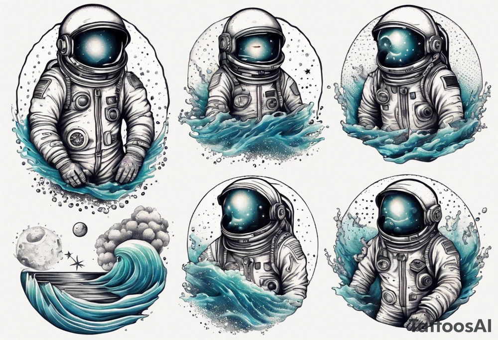 astronaut in the ocean tattoo idea