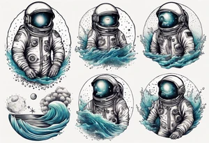 astronaut in the ocean tattoo idea