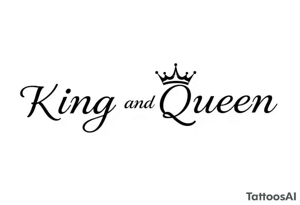 King and Queen couple with crown tattoo idea